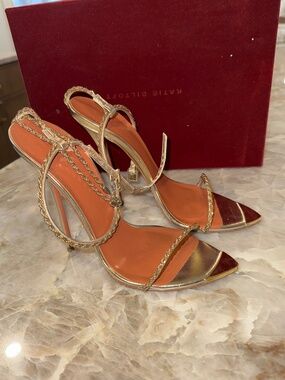 Katie Biltoft Gold high heels